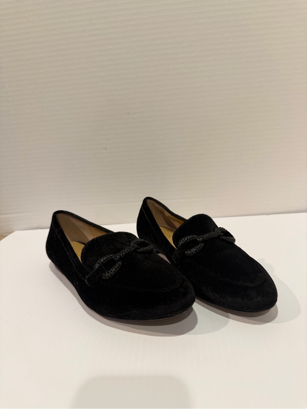 Talbots Black Velvet "Ryan Pave Bit" Loafers Size 9 M Black Gem Buckles! - Picture 12 of 12